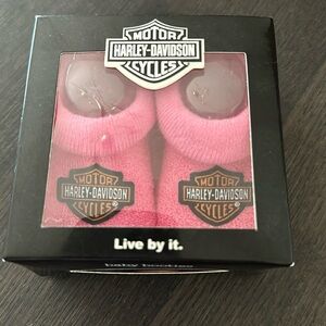 Harley-Davidson Baby Girls’ Stretch Terry Booties, Pink 0/3m